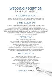 Menus Churchill Events Wedding Catering Menu Catering Menu Wedding Reception Food