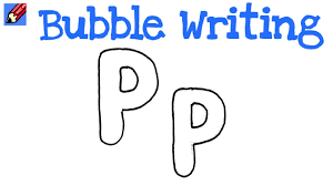 In cursive writing, words are connected p letter is same as letter h. How To Draw Bubble Writing Real Easy Letter P Youtube