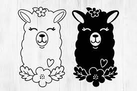 Download Llama Svg Llama Clipart Llama Face Floral Llama Cute Llamas By Twingenuity Graphics Thehungryjpeg Com
