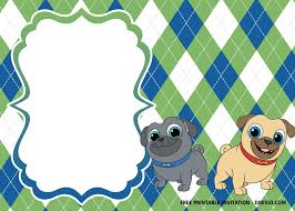 Cute summer baby dog with flower wreath. Free Printable Puppy Pals Dogs Invitation Templates Free Printable Baby Shower Invitations Templates