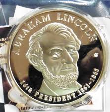 2010 lincoln presidential dollar proof coin. 2009 Presidential Dollar Trials Abraham Lincoln Trial Coin Material Cu Layered In 24k Gold Qu