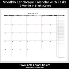 2018 12 Month Calendar With Tasks Printable Calendars Available In A Variety Of Colors And Sizes Cal Calendar Printables 12 Month Calendar Task Calendar
