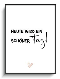 Kunstdruck A4 Minimal Schoner Tag 2 Spruch Schwarz Weiss Wandbild Deko Zimmer Ebay