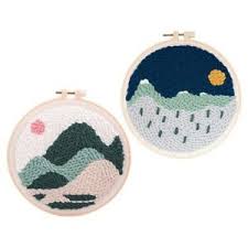 Schoenstricken de teppich aus t shirtgarn stricken. 2pcs Diy Punch Stickerei Kits Fur Kinder Anfanger Teppich Hooking Crafts S F1z4 Ebay