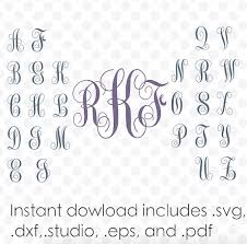 Download Interlocking Vine Monogram Svg Font Alphabet Instant Download Dxf Svg And Zipped Studio Files Vec Free Monogram Fonts Cricut Monogram Font Cricut Monogram