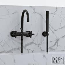 Dornbracht Tara Wall Mounted Bath Mixer With Hand Shower Set Cross Handles Matt Black Dornbracht Tara Kleines Bad Mit Dusche Und Wanne