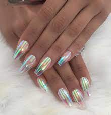 Glass Effect Coffin Nails Glass Nails Fashion Nails Crazy Nails