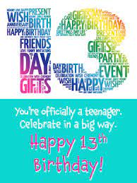 Other birthday wishes you might like: Colorful 13th Birthday Card Birthday Greeting Cards By Davia