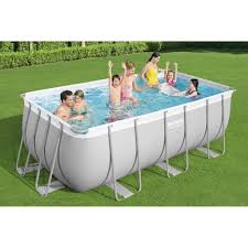 Power Steel Frame Pool Set Eckig Mit Real De