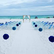 Ombre Chair Sashes With Four Post Bamboo Gazebo And Flower Pomander Aisle Beach Wedding Planner Beach Destination Wedding Wedding Planner