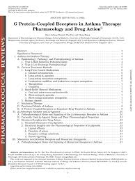 Pdf G Protein Coupled Receptors In Asthma Therapy Pharmacology And Drug Action