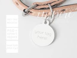 Download Circle Pet Tag Mockup Psd Smart Object Minimalist Styled Etsy