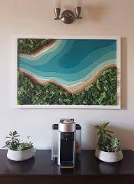 I Bought Some Moss To Glue Into A Frame Many Hours Later My Idea Took Shape Into This Moss Wall Art Somethingim Moss Wall Art Moss Wall Green Wall Design