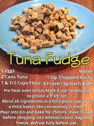 These original recipe cat treats from purina are a popular choice with cats and cat parents. Tuna Fudge Easy Recipe Tasty Homemade Dog Treats Cat Treats Homemade Dog Food Recipes Dog Training Treats