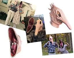 One size fits most teens and adults. Beetlejuice Barbara And Adam Monster Mask Scary Couple Halloween Freaky Costume Fashion Clothing Shoes Acces Halloween Freaky Couple Halloween Monster Mask