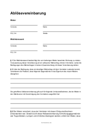 Muster „übernahmeprotokoll übernahmeprotokoll (mietende) anwesende: Ablosevereinbarung Fur Eine Wohnung Word Word Vorlage Zum Herunterladen