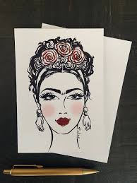 Frida Greeting Cards Blank Inside by Paulina