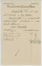 We did not find results for: 1889 Clearfield County Bank Letterhead Account Statement Pa Banking Pennsylvania Ebay