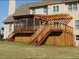 Do not attach the post base to only decking. Partially Covered Deck Houzz