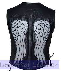 Daryl Dixon Walking Dead Genuine Leather Angel Wings Biker Vest Leather Vest Daryl Dixon Walking Dead Celebrities Leather Jacket
