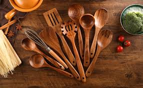 A treasure chest made of wood is common and they have the unique ability to float in water. Amazon Com Wooden Utensils For Cooking Nayahose 10 Pcs Teak Wooden Cooking Spoons And Spatula For Cooking Including Spoon Ladle Fork 10 Kitchen Dining