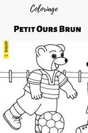 coloriage petit ours brun de camion pompiers