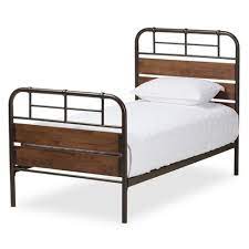 Popular twin wood bed of good quality and at affordable prices you can buy on aliexpress. Monoco Rustic Industrial Finished Metal Wood Platform Twin Bed Brown Baxton Studio Target