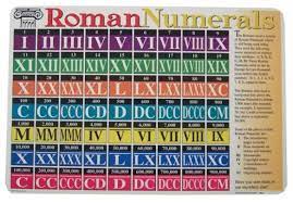 Then, divide that value by 1. Roman Numerals Chart Know It All