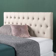 Button tufting, nail head trim, and scooped arched create the stunning silhouette you have been looking for. Amazon Com Zinus Trina Upholstered Headboard Button Tufted Upholstery Adjustable Height Easy Assembly Taupe Queen