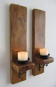 Diy mirrored wall lamp/diy silver & rose gold wall sconce diy home decor /glam vase & candle holder. Pair Of Reclaimed Plank Wood Wall Sconce Candle Holders With Etsy Candle Holder Wall Sconce Metal Candle Holders Wood Candle Holders