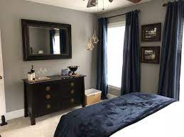 Navy Curtains Grey Walls Benjamin Moore Platinum Grey Shanghai Dresser By Pier 1 Navyandgold Navy Curtains For Grey Walls Grey Walls Curtains Bedroom