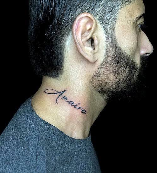 40 Meaningful Name Neck Tattoo Ideas To Inspire Your Ink