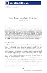 Pdf Social Distance And Affective Orientations