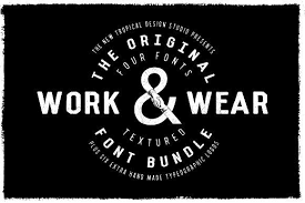 Work Wear Retro Font Logo Bundle Retro Font Logo Bundle Typography Logo