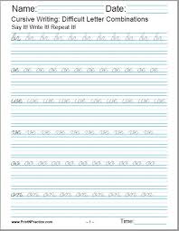 Cursive Writing Practice Worksheet With Difficult Letter Combinations In 2020 Cursive Writing Worksheets Cursive Writing Cursive Worksheets