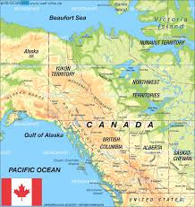 Cananda is bordered by the arctic ocean and the hudson bay to the north, the labrador sea and the atlantic. Map Of Canada West Region In Canada Welt Atlas De