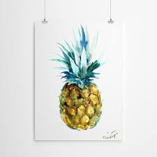Americanflat Pineapple By Suren Nersisyan 24 X36 Pineapple Painting Pineapple Art Pineapple Art Print