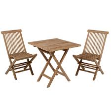 Finition vernis naturel ou teinté. Table Carree Avec 2 Chaises En Teck Pour Terrasse Et Jardin