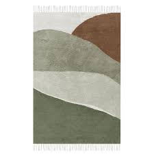 Fair trade teppiche aus nepal. Little Dutch Teppich Horizon Oliv 90x130cm Waschbar Online Kaufen