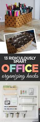 13 Ridiculously Smart Office Organizing Hacks Organization Junkie Diy Office Decor Diy Office Craft Organization
