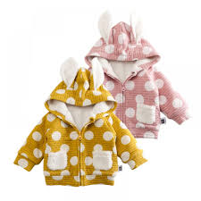 Warm Polka Dot Hooded Coat For Babies Baby Clothes Online Baby Warmer Baby Clothes Australia