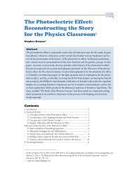 Hertz' observation the phenomenon of photo electric emission was. Pdf The Photoelectric Effect Reconstructing The Story For The Physics Classroom