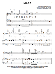 Maroon 5 Maps Sheet Music Pdf Notes Chords Pop Score Piano Vocal Guitar Right Hand Melody Download Printable Sku 154818