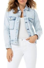 Liverpool Jeans Liverpool Light Wash Denim Jacket Apparel Outerwear Womens Jackets