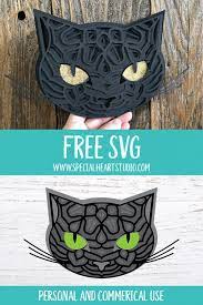 Download Layered Black Cat Mandala Free Halloween Cut File