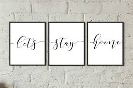 Lets Stay Home Sign Digital Prints Wall Art Bedroom Set Of 3 Etsy Family Room Wall Art Master Bedroom Wall Decor Above Bed Decor