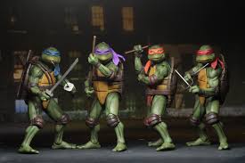 Teenage mutant ninja turtles is a 1990 film about a quartet of humanoid turtles trained by their mentor in ninjitsu who must learn to pull together in order to face the menace of shredder and the foot clan. Gamestop Exclusive Neca Teenage Mutant Ninja Turtles 1990 Movie Figures The Toyark News
