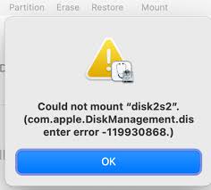The operation could not be completed. Diskmanagement Disenter Error 119930868 Apple Community