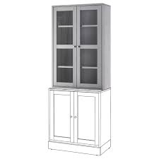 At the same time, black and grey units with matt finishes look great in contemporary kitchens. Havsta Grey Glass Door Cabinet 81x35x123 Cm Ikea