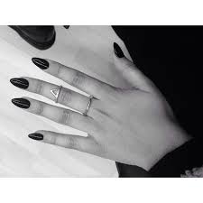 Black And White Almond Shaped Nails Black Almond Acrylic Nails Black Acrylic Nails Nails Design With Rhinestones Almond Acrylic Nails